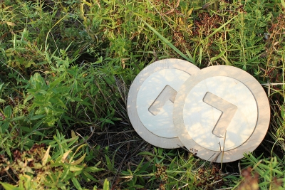Badges, plates, plywood words and letters